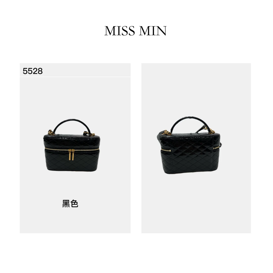 MISS MIN  5528 小香风菱格斜挎女包经典盒子手提小方包