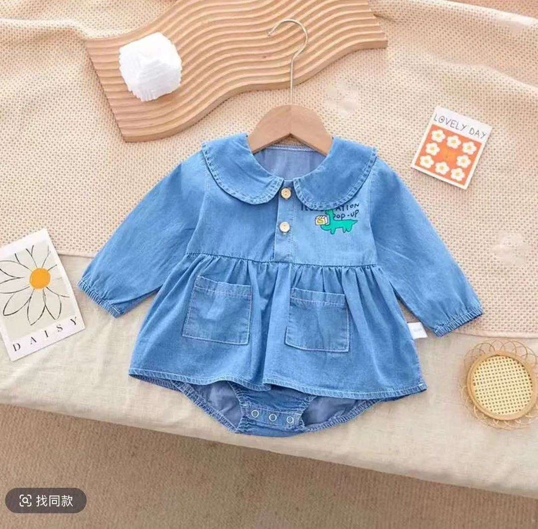 【暖暖专属】宝宝蓝硕牛仔长袖包屁裙