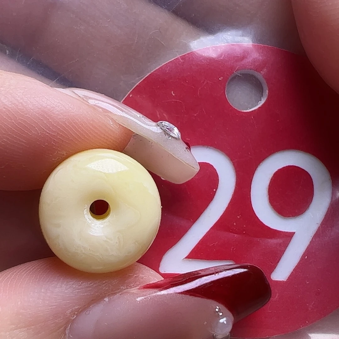 蜜蜡未镶嵌珠宝奇石12.2mm白蜡墩子
