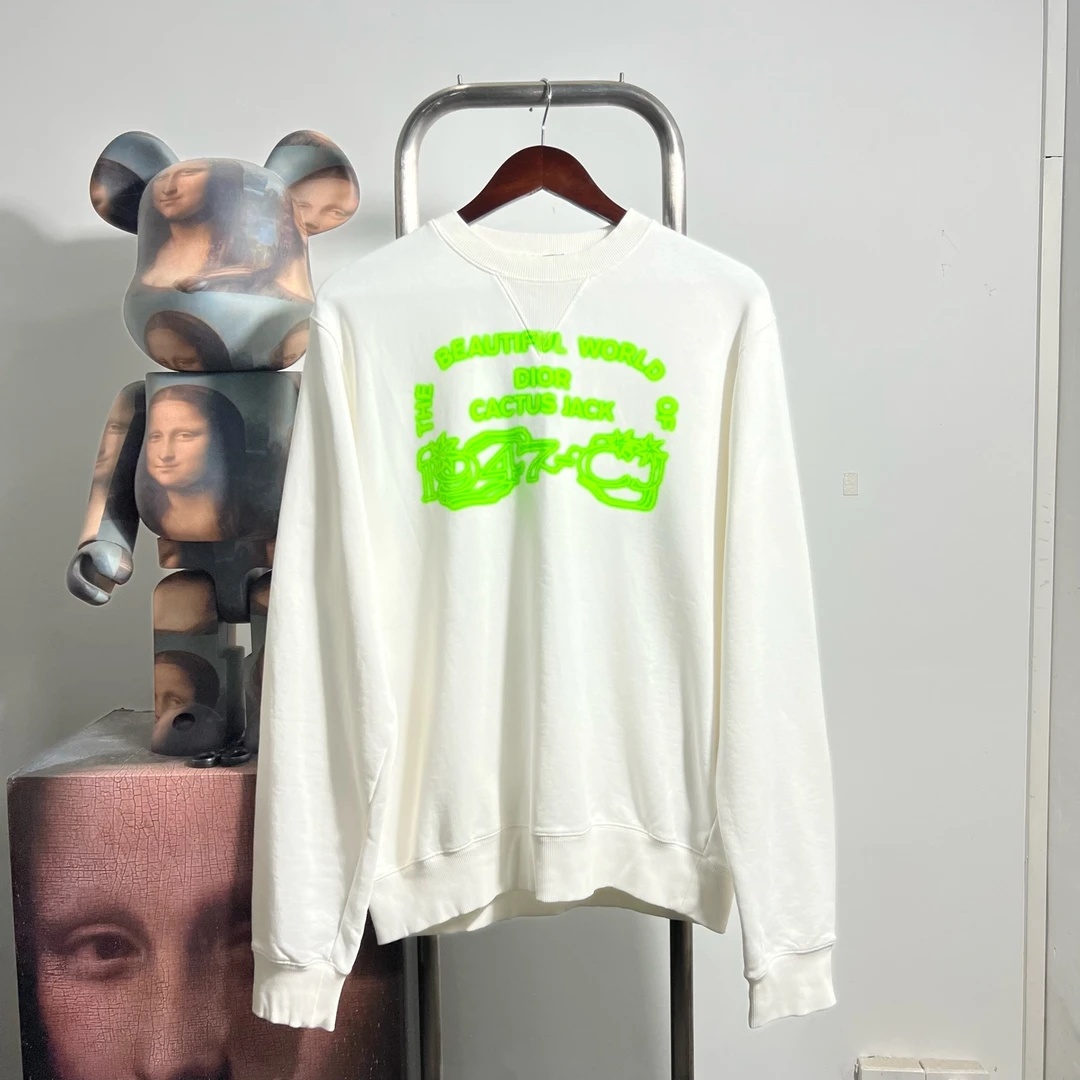 未使用 DIOR/迪奥 Dior迪奥白色标语卫衣  T2828 L胸围56衣长67