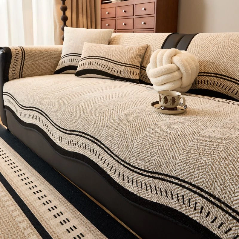 直排沙发垫子四季通用固定防滑2025新款坐垫沙发套罩高级感盖布巾