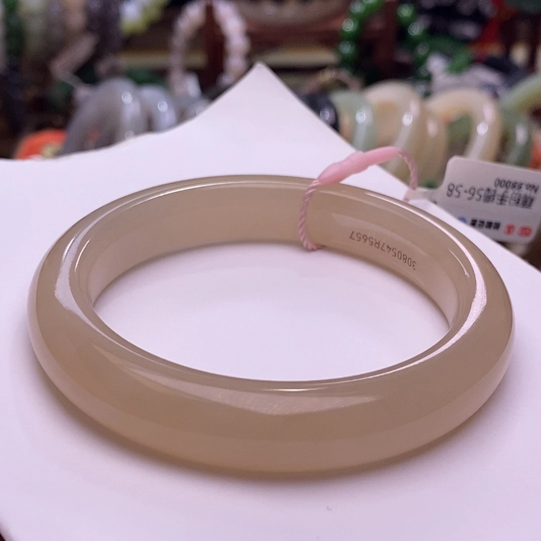 和田玉未镶嵌颈饰毕业级57浓藕粉脂膏级红粉手镯