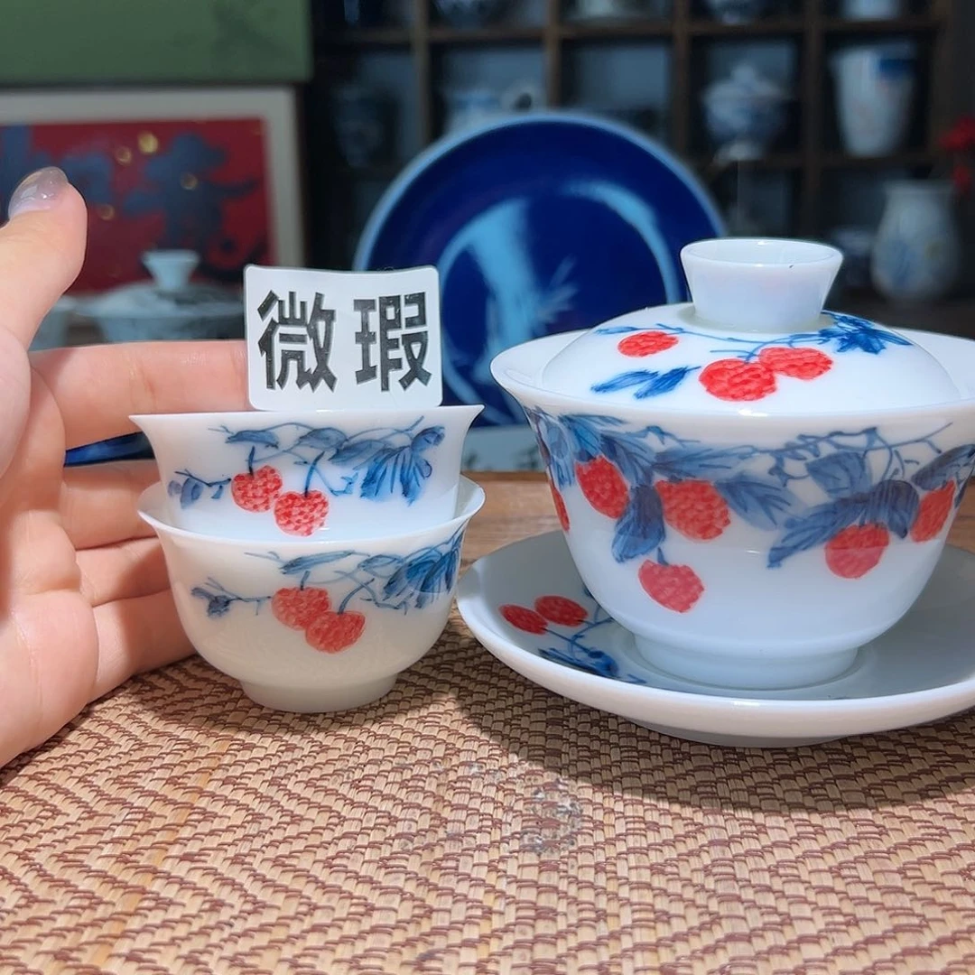 【闪购商品】微瑕 手绘 盖碗