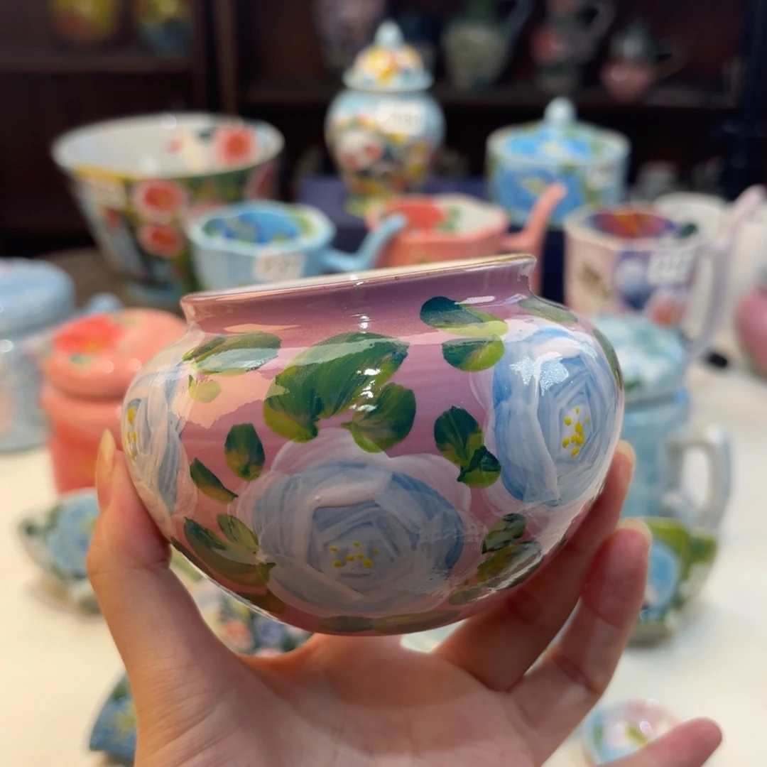 景德镇手绘高温釉下彩陶瓷茶具