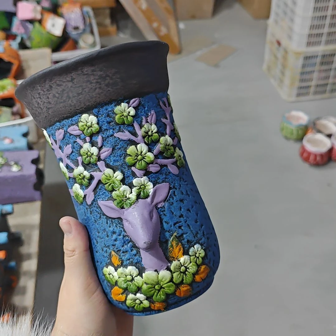 红陶吸水透气的白陶花盆凑满12发货