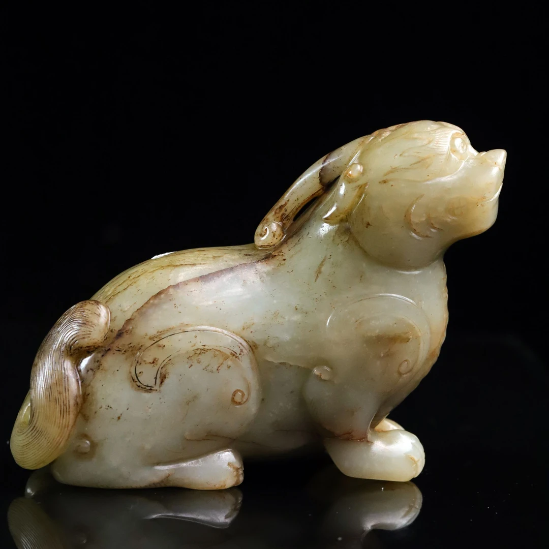 明代和田玉瑞兽摆件-NX