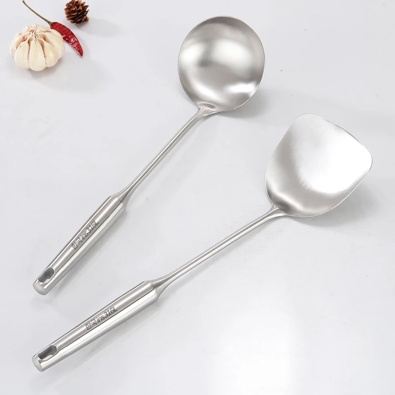 316L不锈钢锅铲炒铲家用不粘锅炒菜铲子勺子厨具大汤勺多规格可选