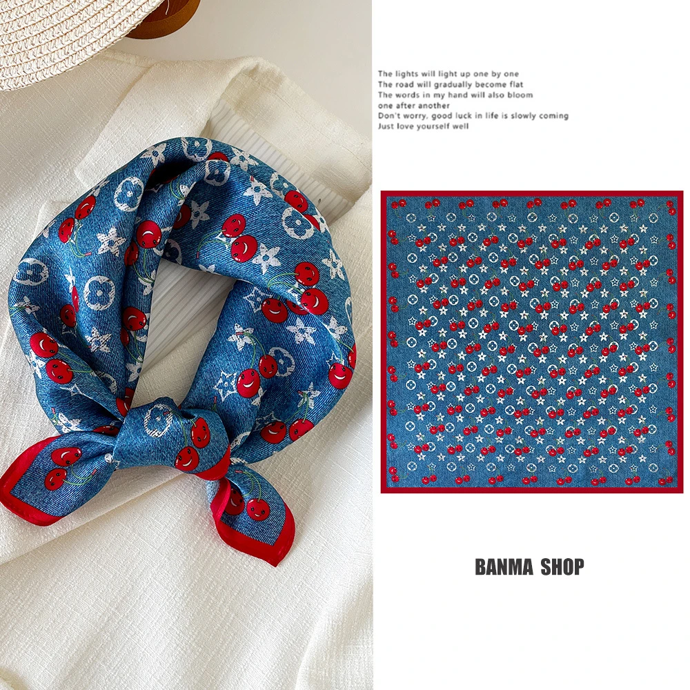 53cm真丝丝巾女桑蚕丝小方巾时尚春秋夏季高级感丝巾职业领巾