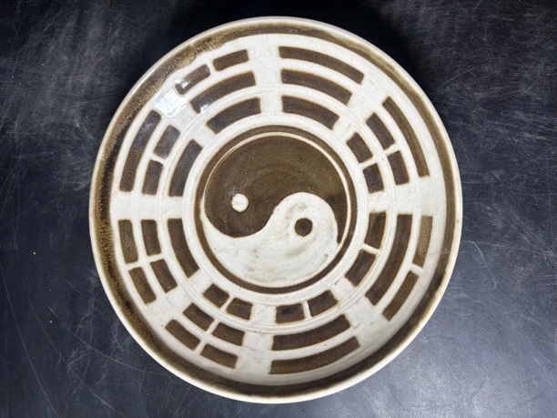 定窑五大名窑全手工雕刻八卦碗摆件