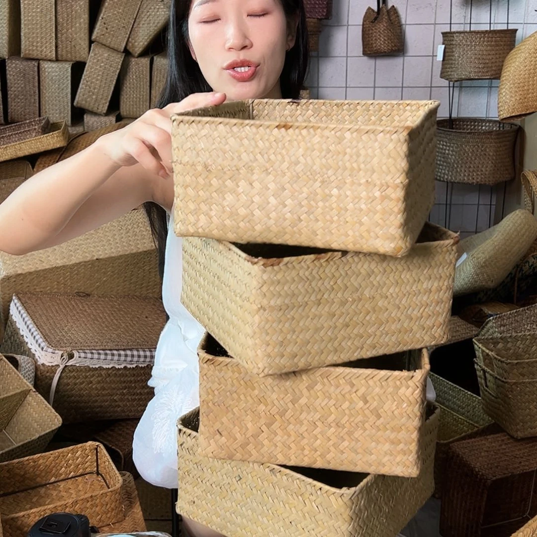 编织带草编包/草编收纳盒微瑕疵