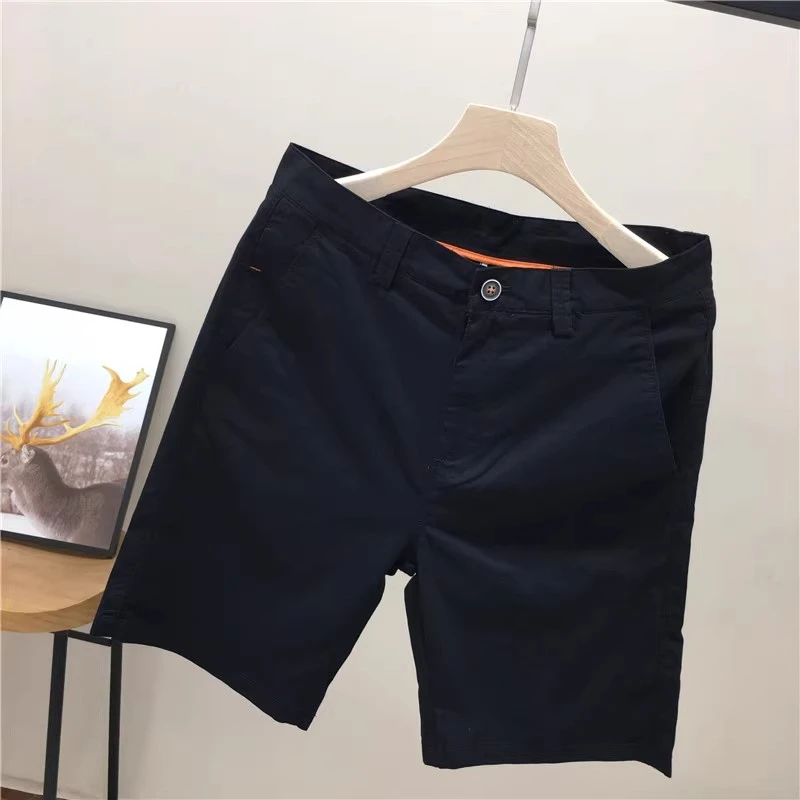 夏季男士短裤纯棉休闲裤修身英伦男款商务中裤正装5五分裤子裤衩