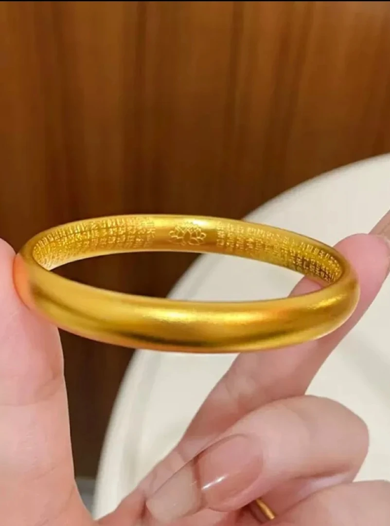 铜合金手镯 8N精美心经莲花手镯泥鳅背素圈