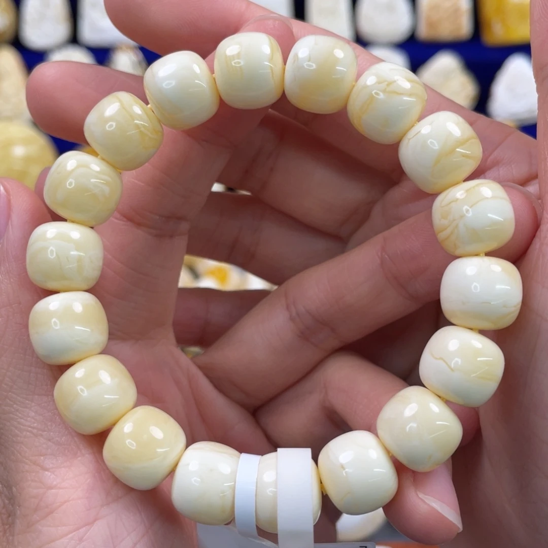 蜜蜡裸石未镶嵌琥珀蜜蜡手串卡12mm