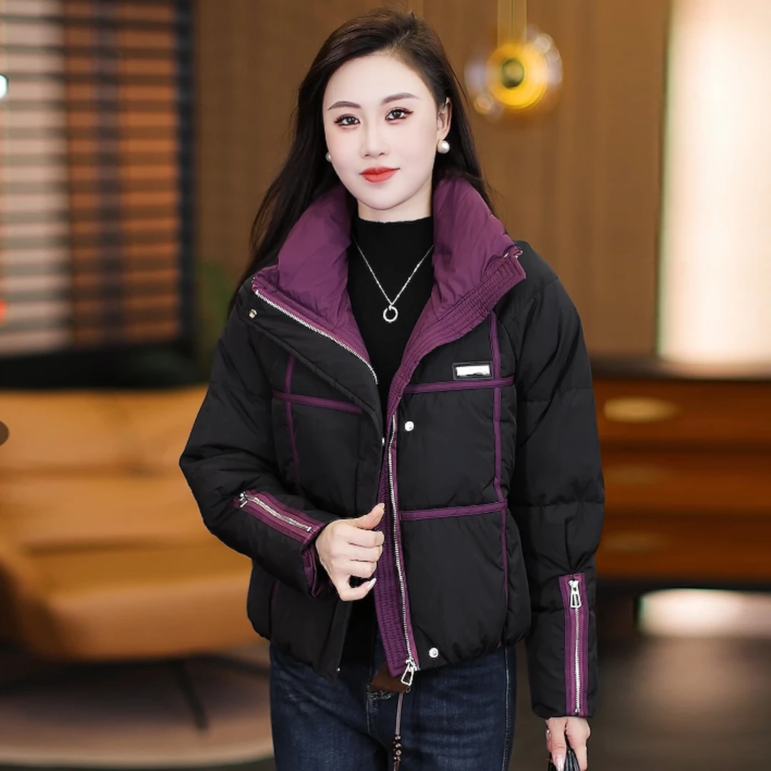 时尚洋气加厚保暖短款棉衣外套女秋冬季新款小个子面包服立领棉袄