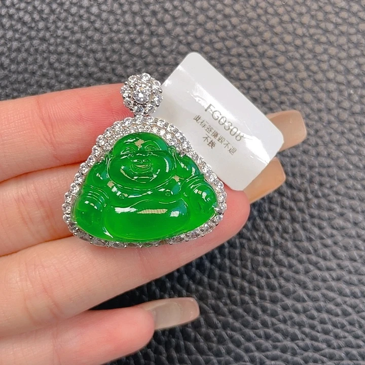 颈饰银S925镶嵌翡翠