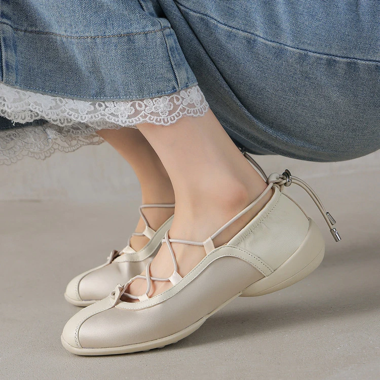 复古运动风玛丽珍鞋松紧带厚底休闲鞋子百搭韩版芭蕾舞鞋单鞋女