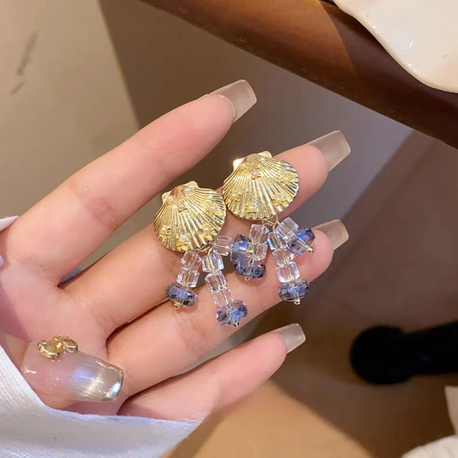 金色流苏耳环女小众设计感时尚耳钉2025新款独特精致轻奢耳坠耳饰
