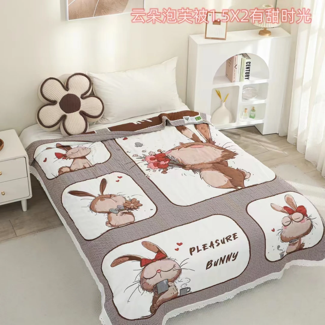 【甜甜家】超舒适超松软透气100%棉云朵泡芙被