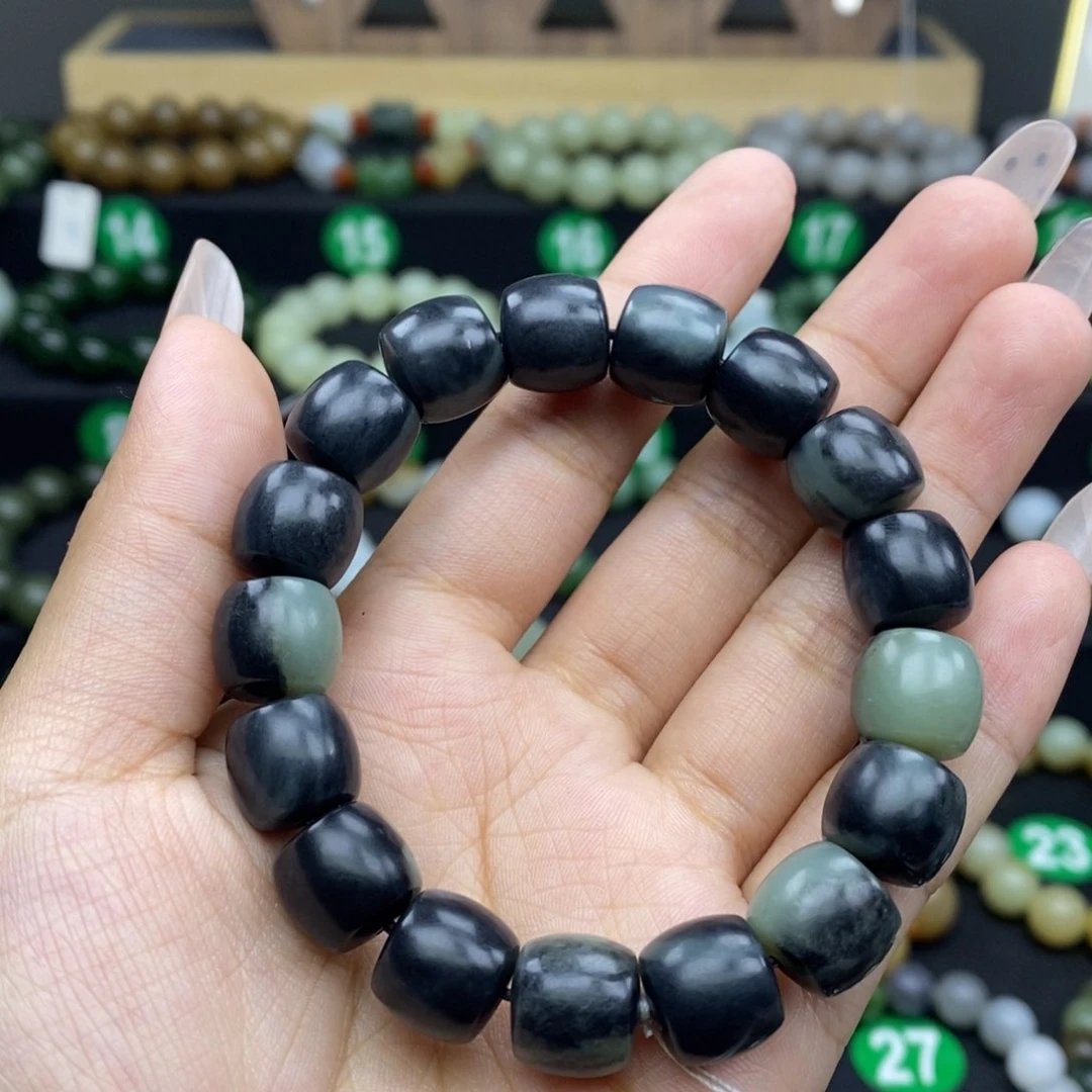 和田玉手链未镶嵌12mm