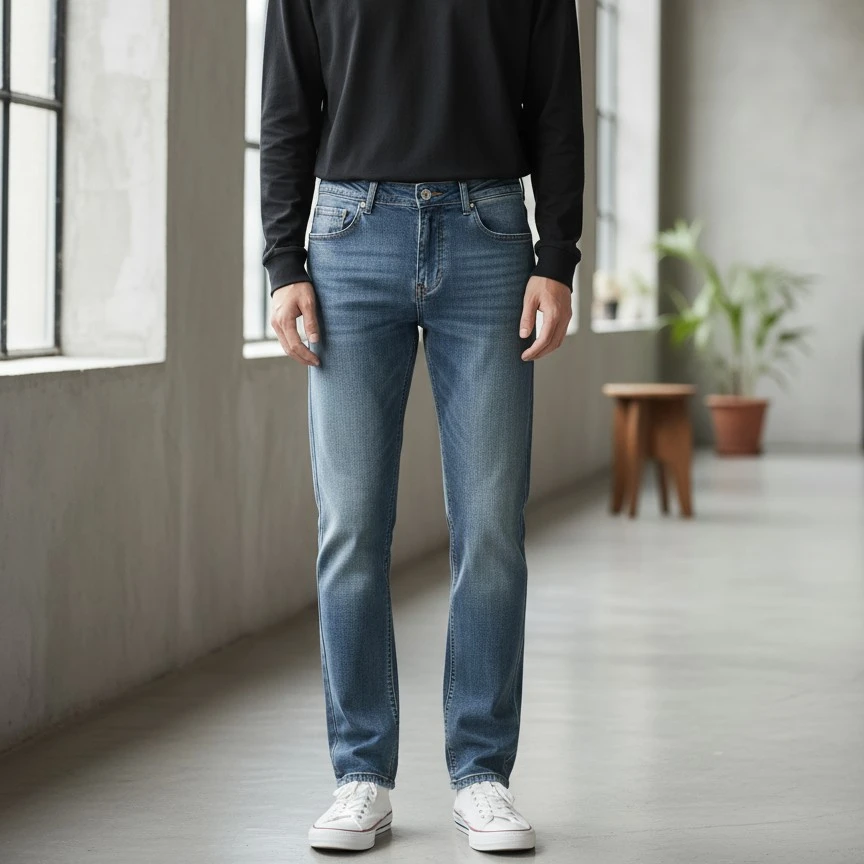 春秋款水洗常规款牛仔裤