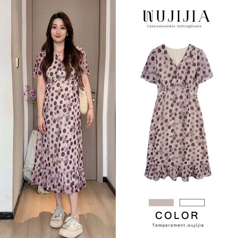 【樱雨落墨】花色连衣裙ZL108084