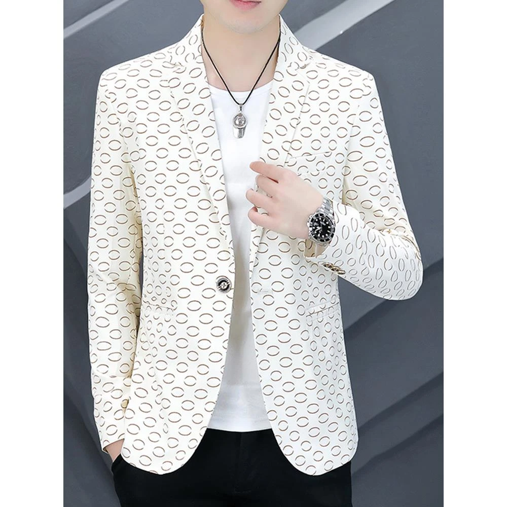 欧米朵小西装男士2025新款韩版潮流修身西服外套时尚个性青年单西