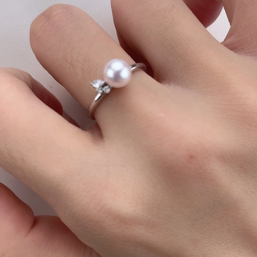 海水珍珠戒指18K金镶嵌