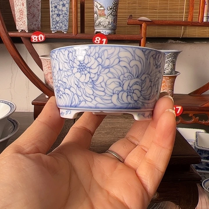 墨奈手绘陶瓷花盆
