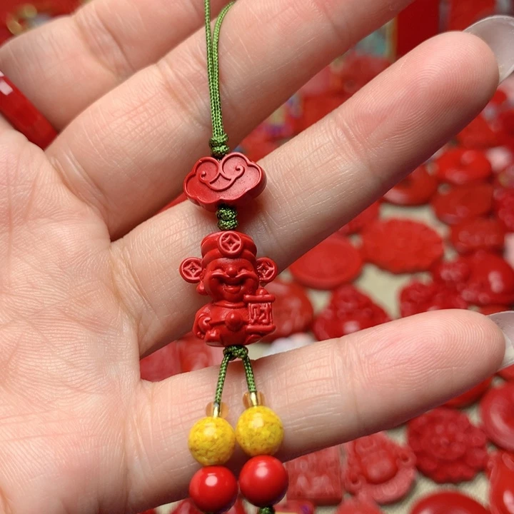 天然辰砂工艺品朱砂手机坠