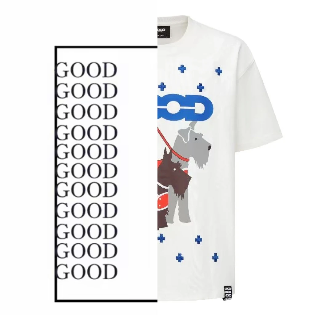 【GOD】谷德经典雪纳瑞320g重磅纯棉情侣同款宽松T恤短袖