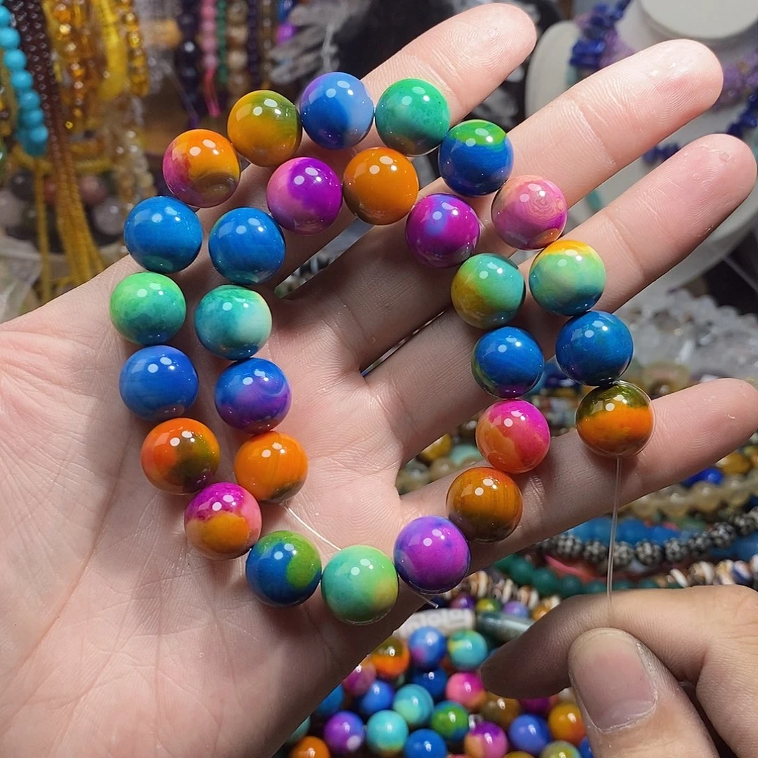 石英质玉未镶嵌，地球玛瑙多宝14mm，