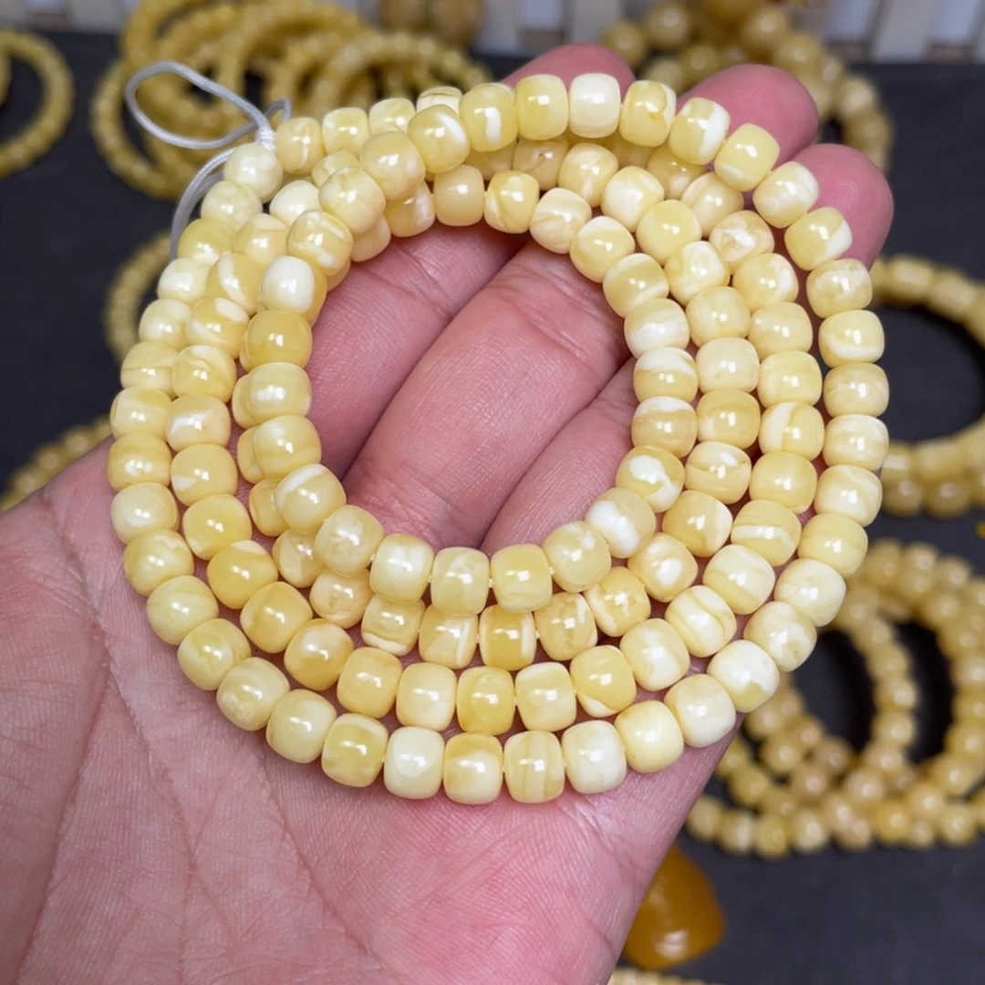 蜜蜡未镶嵌裸石蜜蜡佛珠6.8mm