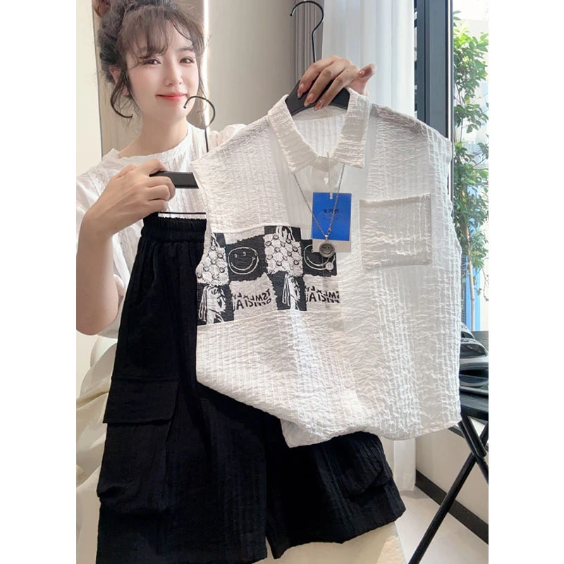 男童夏装无袖套装帅气2025新款韩版宽松背心短裤儿童薄款坎肩宝宝