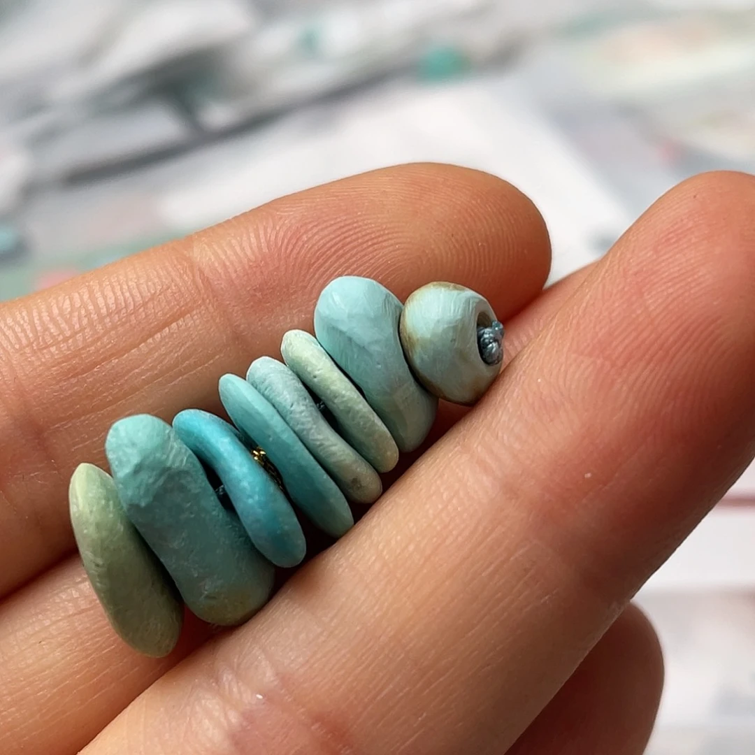绿松石珠宝半成品18K金镶嵌