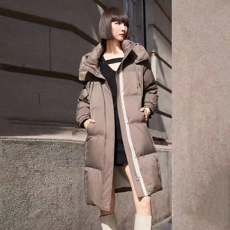24年冬季新款时尚百搭气质休闲长款白鸭绒羽绒服YRF002(85839)