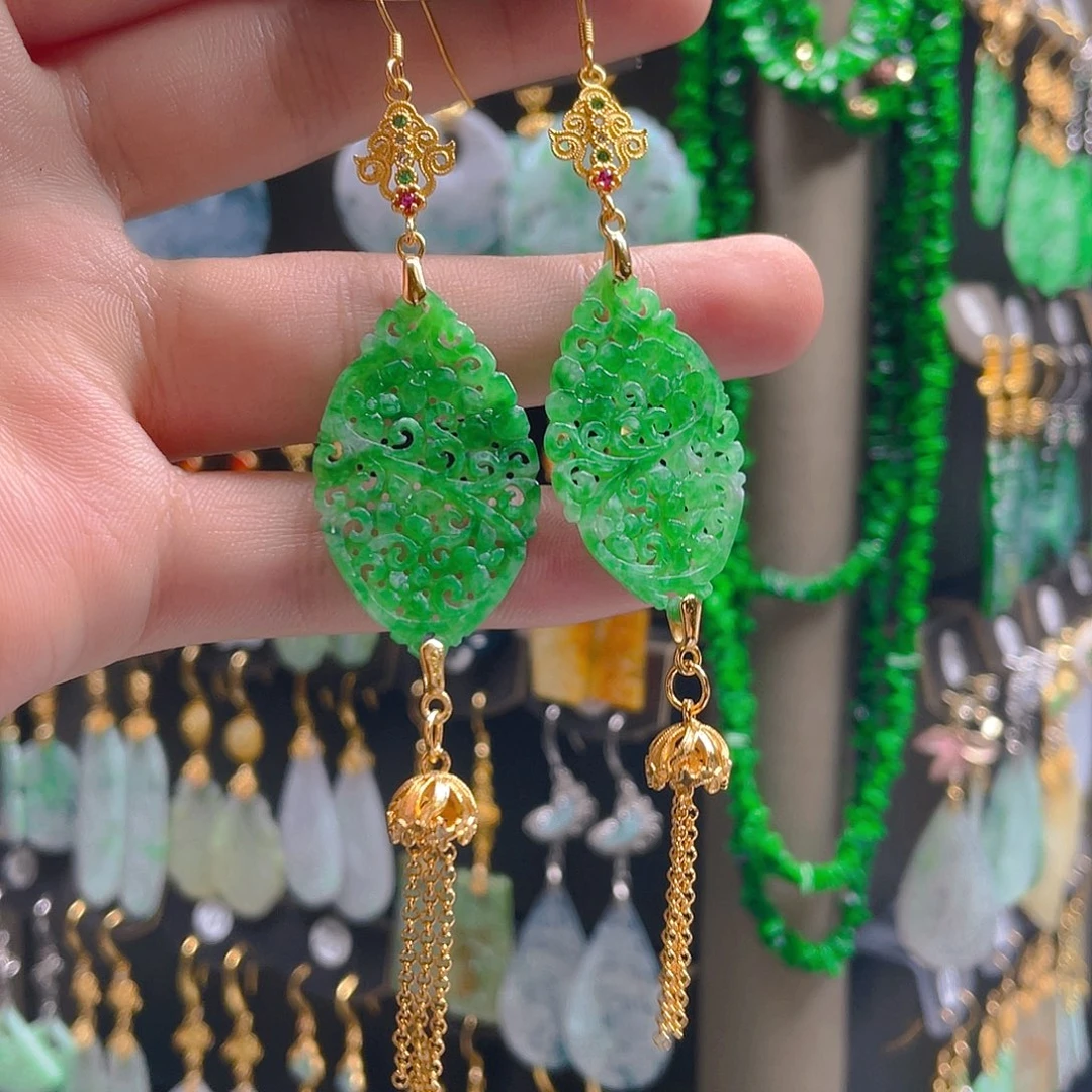 翡翠未镶嵌耳饰翡翠