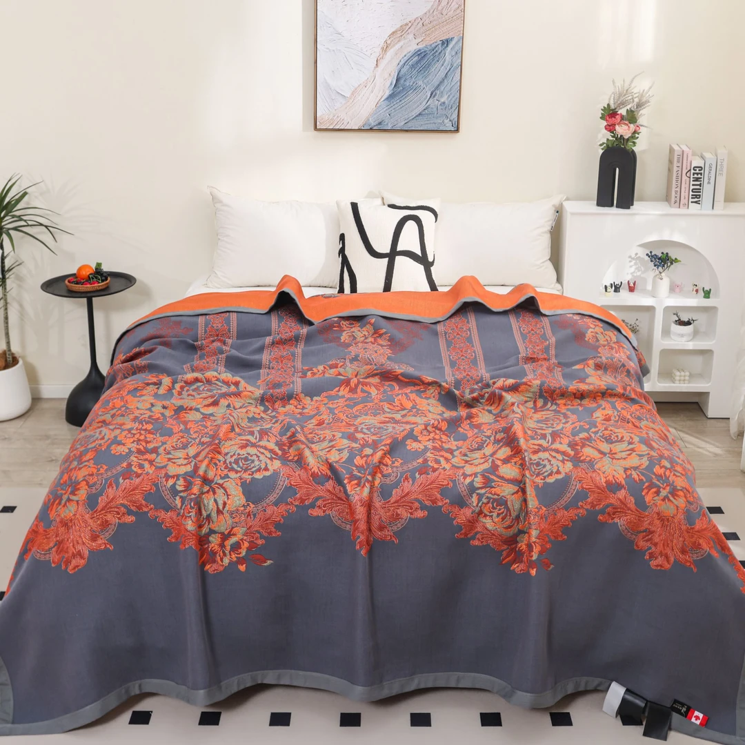 XDONGY（冬云家纺）230*250高奢金离子 花落倾城 四季毯床  盖