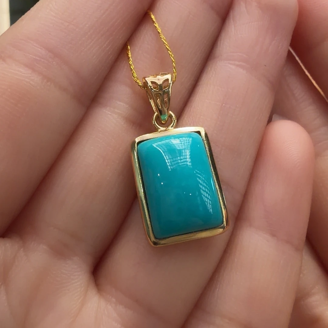 绿松石银S925镶嵌颈饰