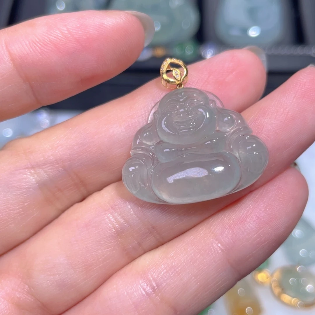 颈饰18K金镶嵌翡翠翡翠