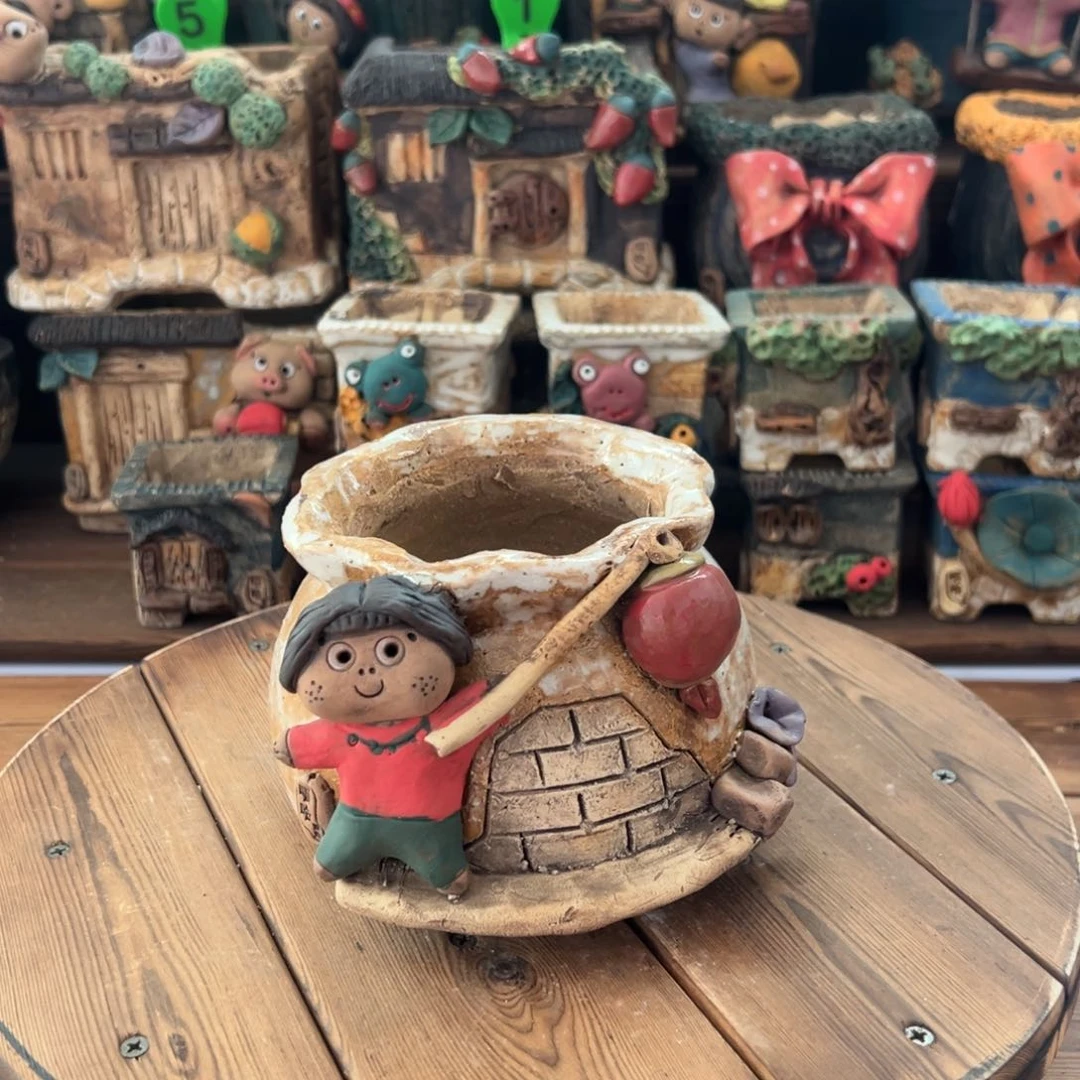 红陶嘻哈多肉花盆