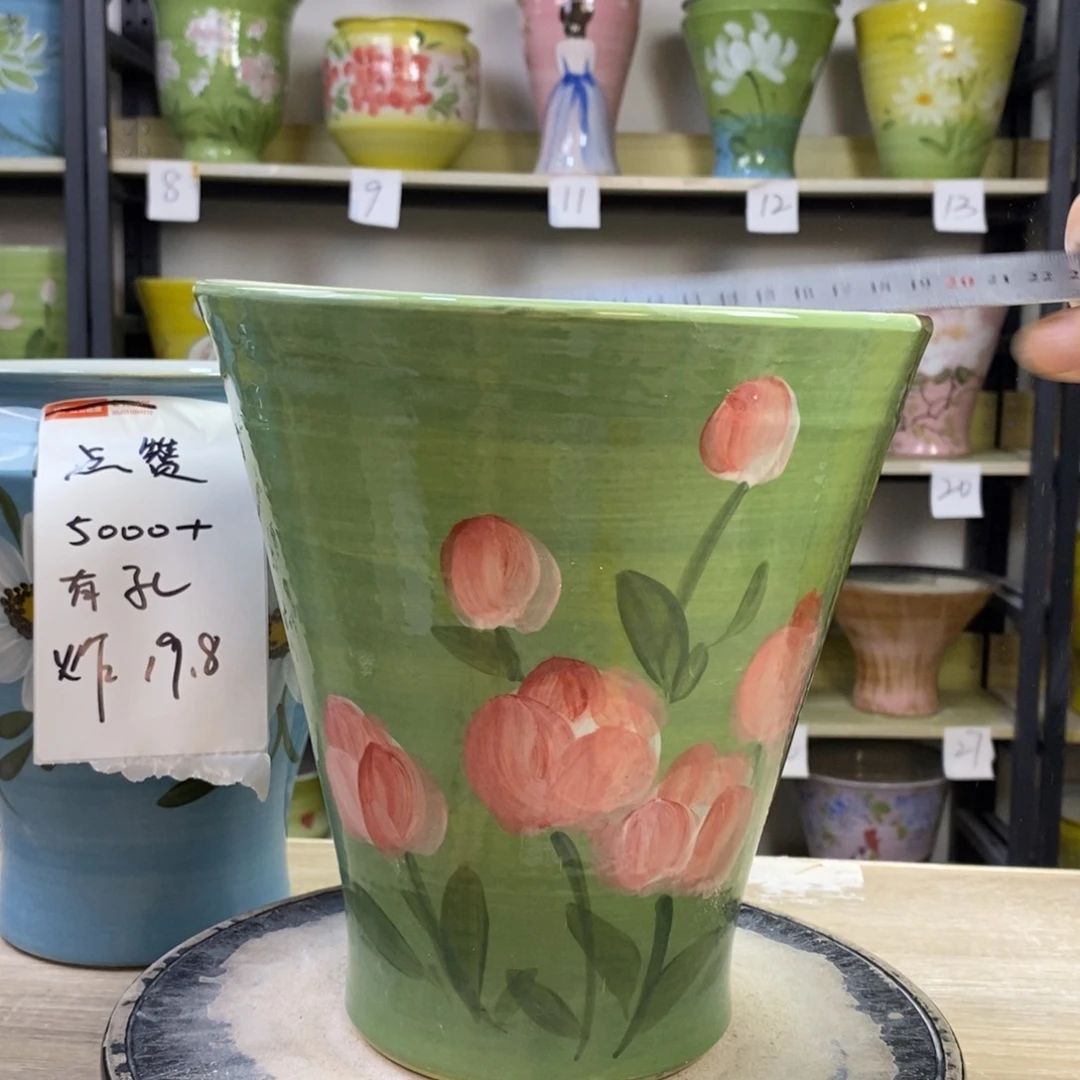 景德镇手工手绘陶瓷花盆