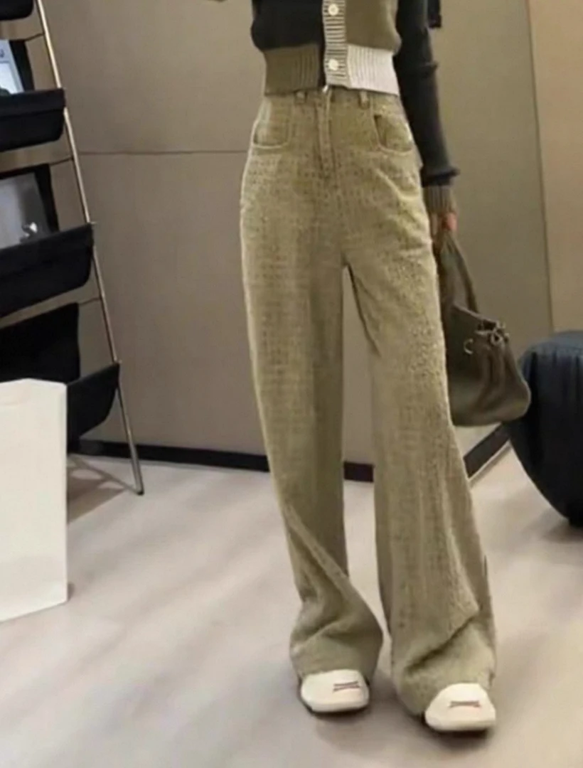 【影姐宠粉】复古高腰直筒设计感牛仔裤美拉德高腰6291