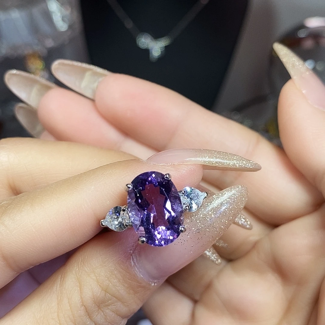 戒指水晶银S925镶嵌