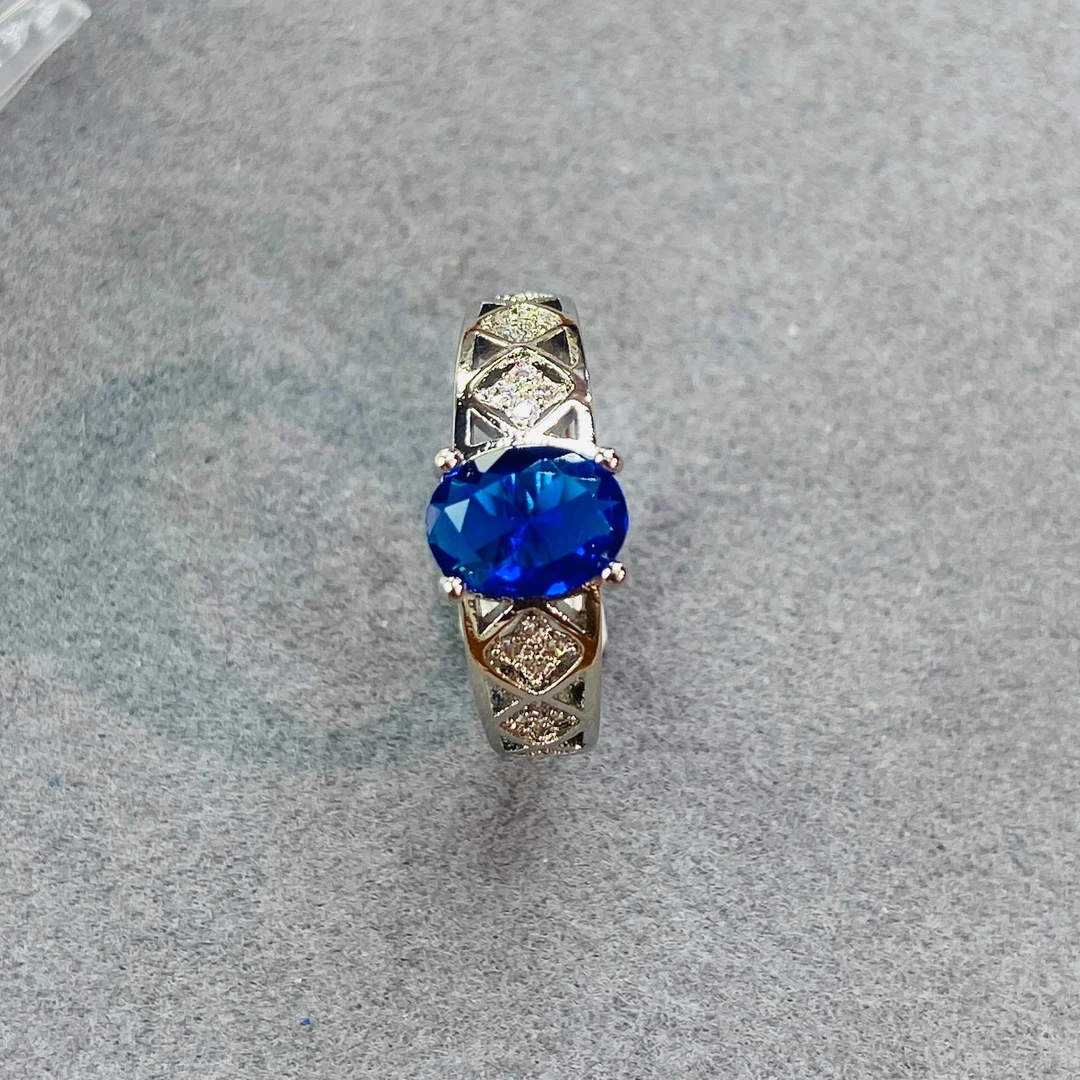 Luminora-培育蓝宝石皇家蓝戒指女-高定L1436