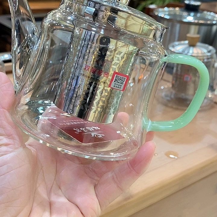 耐高温玻璃双越茶壶