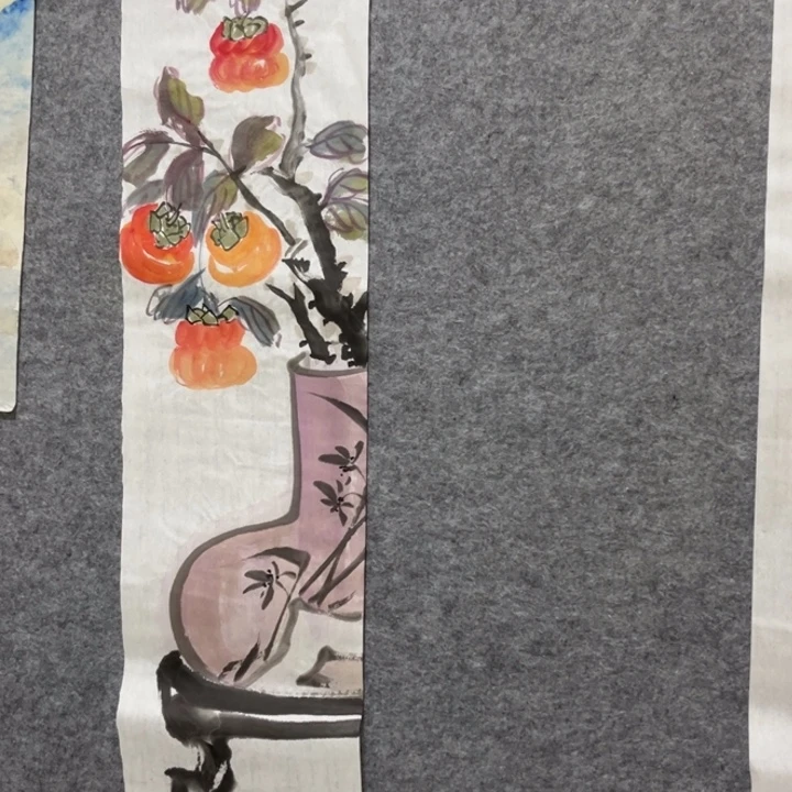 竖款大鱼书画艺术作品