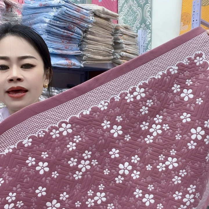 棉豆沙色雪花纯棉