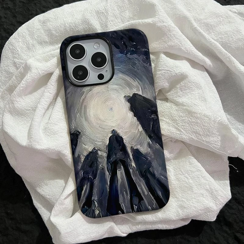 奥菲顿油画人群倒影适用iPhone1615菲林手机壳华为vivo小米oppo套