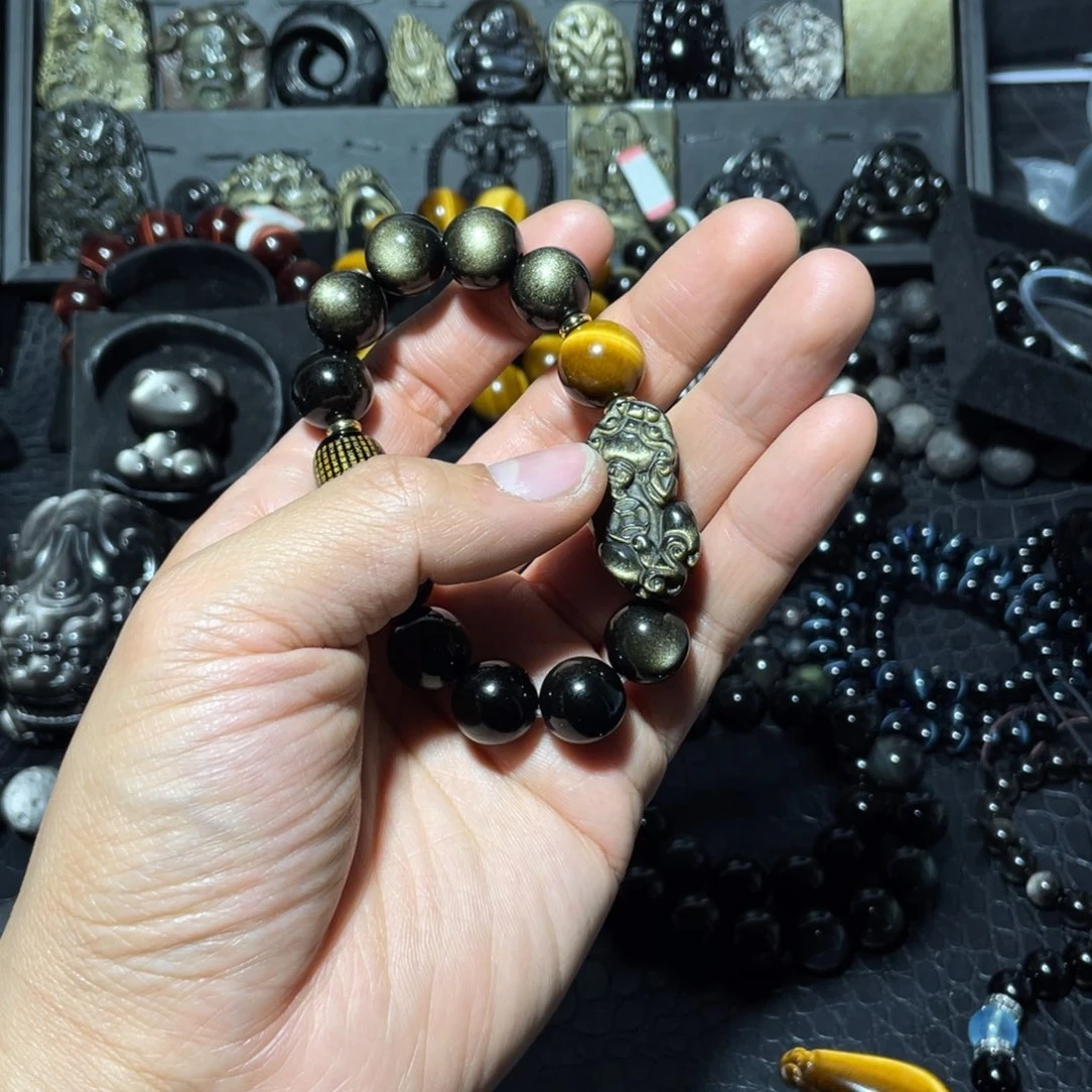 黑曜岩手链未镶嵌用****5