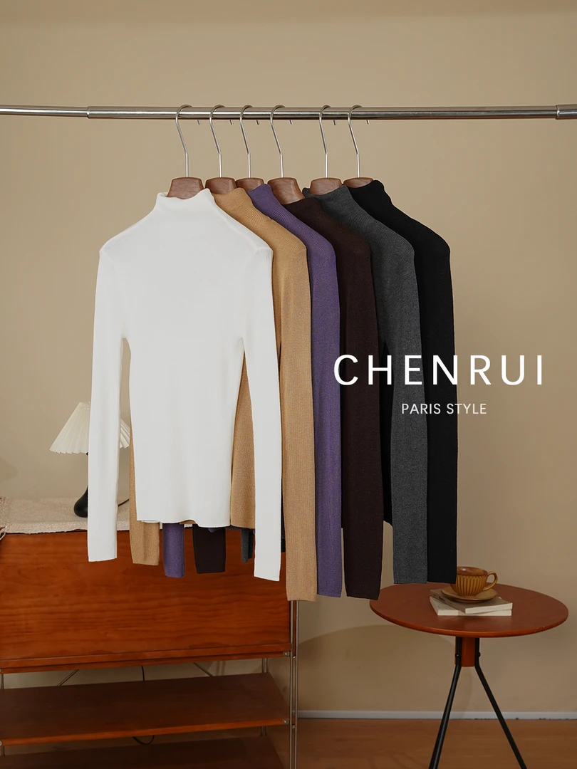 2025新款韩系超舒适百搭推推领羊毛打底衫4122